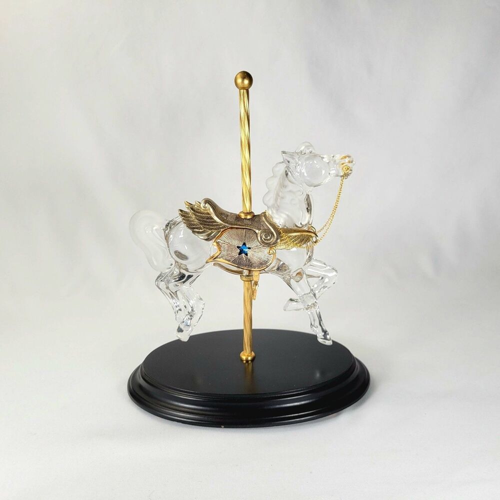 Vintage 1991 Franklin Mint Crystal Stargazer Carousel Horse William Dentzel III